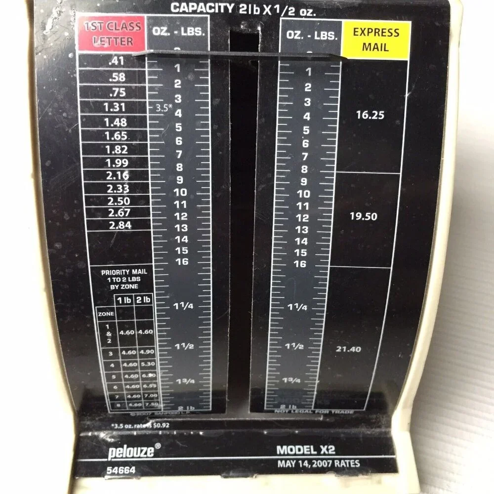 Pelouze Non Digital Postal Mailing Shipping Scale 2007 Model X2 USA Made Works